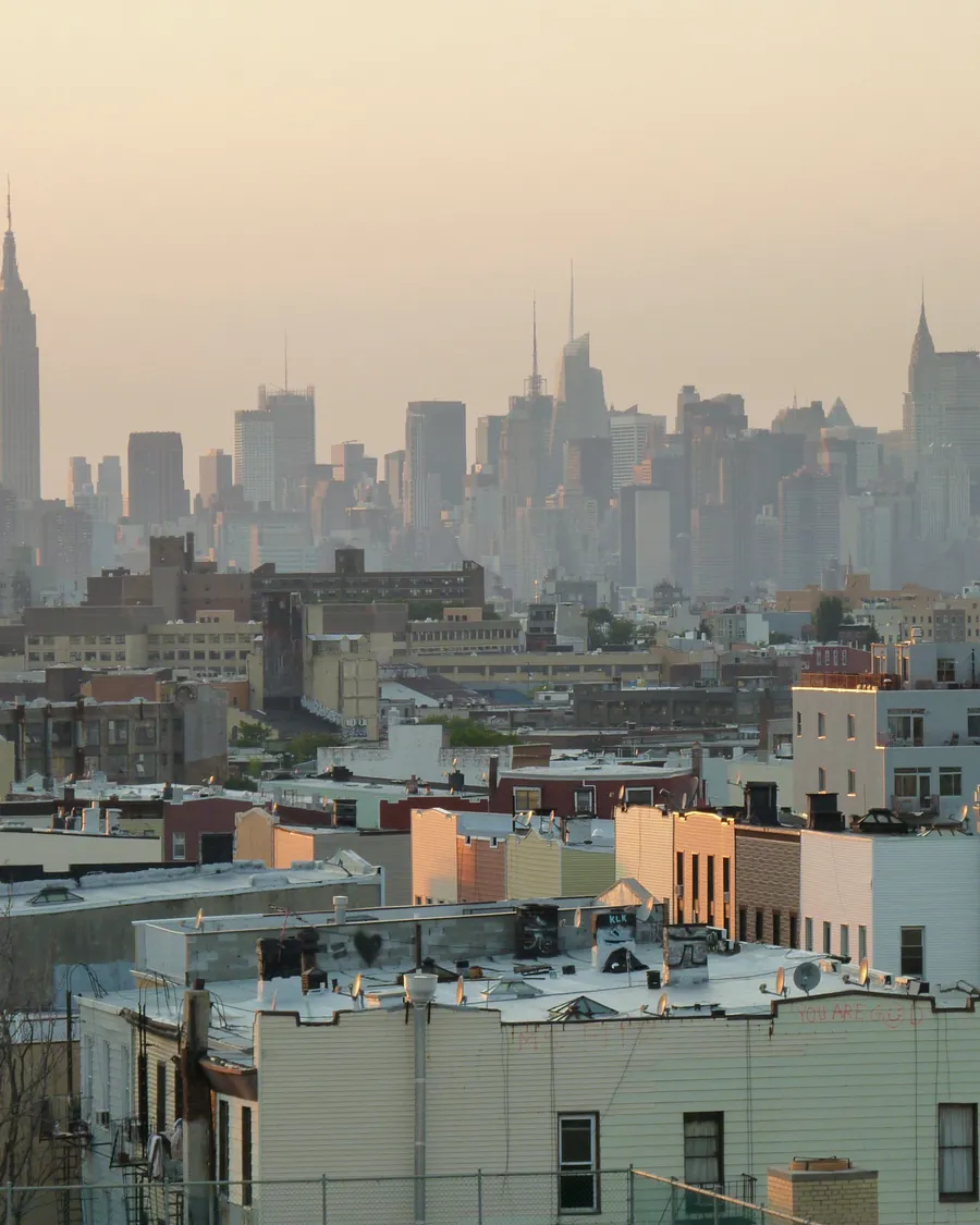 New York skyline and rooftops